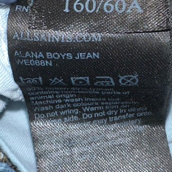 Women's‎ AllSaints Alana Boy Jeans Medium Wash Distressed Size 24 - Picture 4 of 6